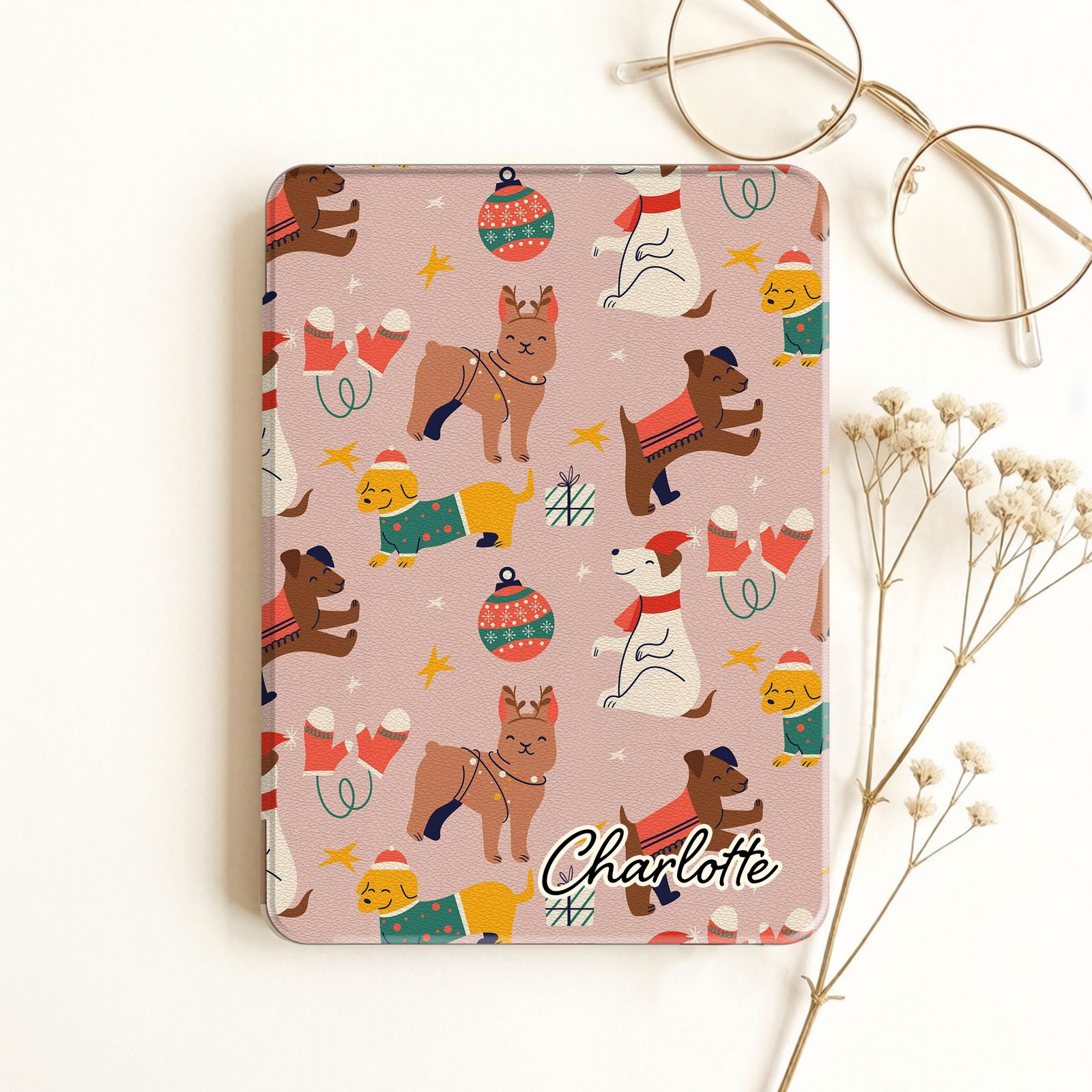Santa Paws Christmas Dogs Kindle Case