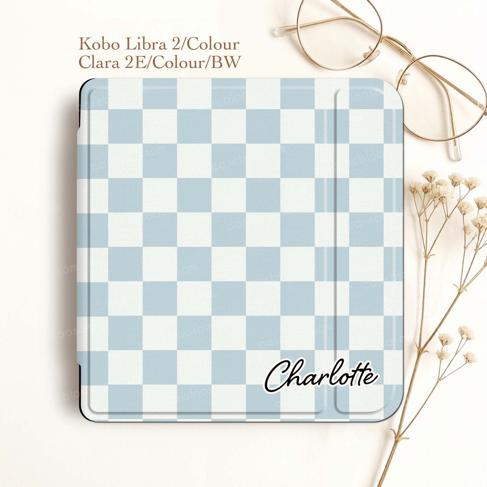 Sky Gingham Kobo Case