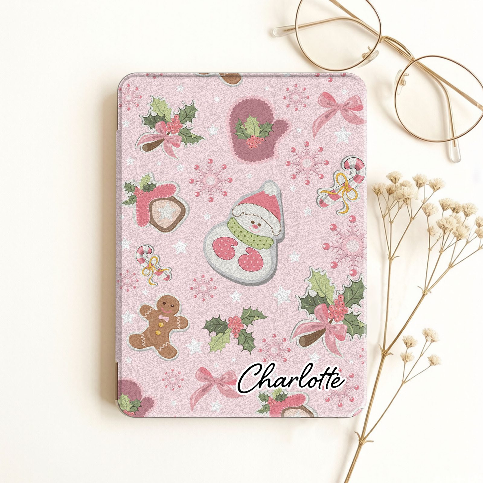 Pink Sugarplum Fairy Christmas Kindle Case